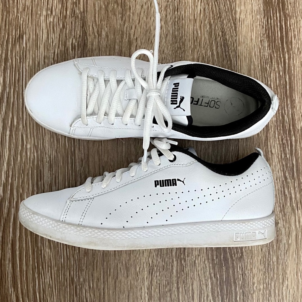 Puma leather sneakers in white